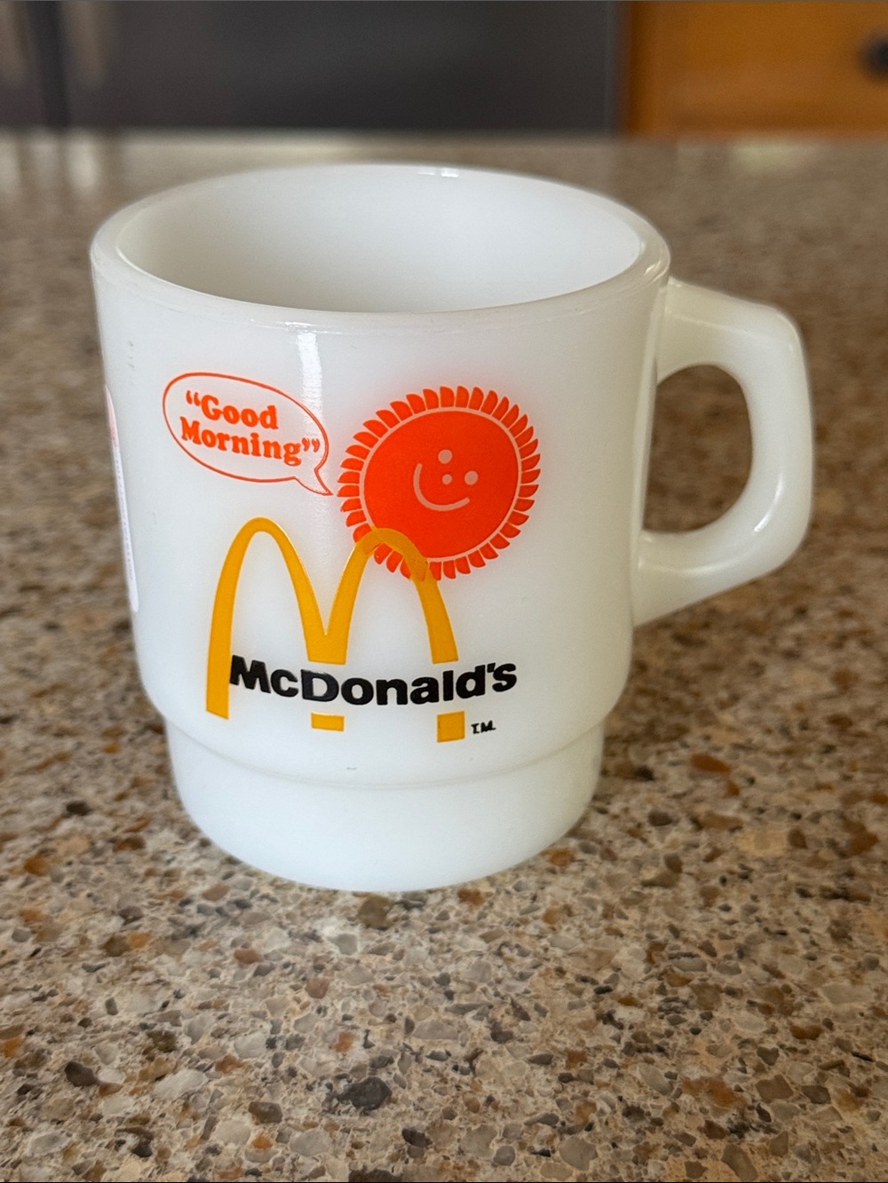 Vintage Anchor Hocking Fire King McDonald's White Mug with Golden Arches 1970s